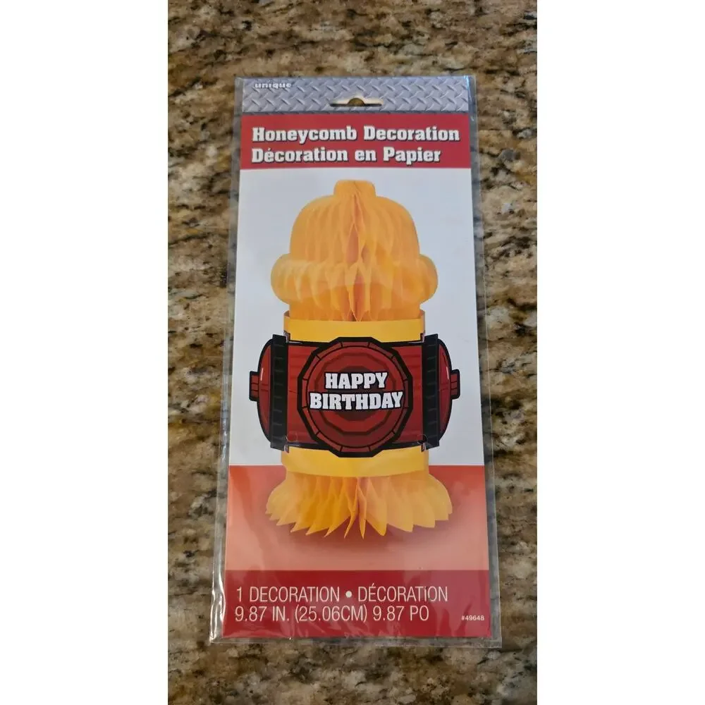 Fire Truck Firefighter Party Decor Set of 3 1 Tablecloth 2 Table Centerpieces
